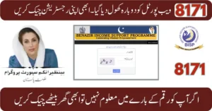 BISP 8171 Web Portal Reopens in 2025 – Check Rs. 13,500 Payment Status Online